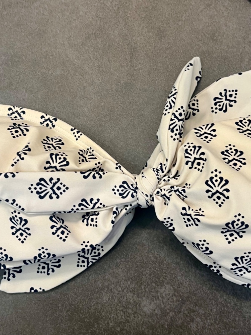 Tory Burch Bandeau Halter Bikini Swim Top Medallion Monogram Print Size Medium - Picture 2 of 7